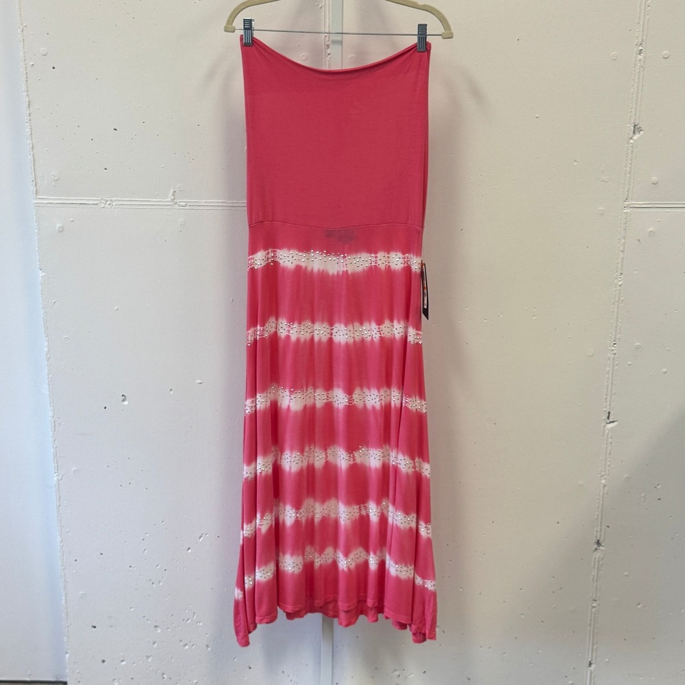 NWT INC International Concepts Pink Tie Dye Studded Convertible Dress Skirt Sm